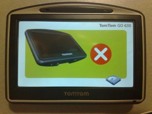 TomTom-Navigationsgerät. Fotografiert von $vend.